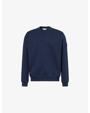 Sandbanks Embroidered-Logo Crewneck Cotton Sweatshirt - Blue