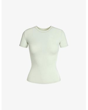Skims Short-Sleeved Slim-Fit Stretch-Cotton T-Shirt - Green