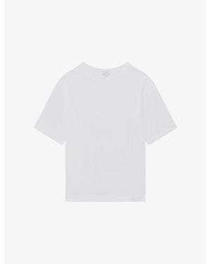 Reiss Tate Relaxed-Fit Short-Sleeve Cotton T-Shirt - White