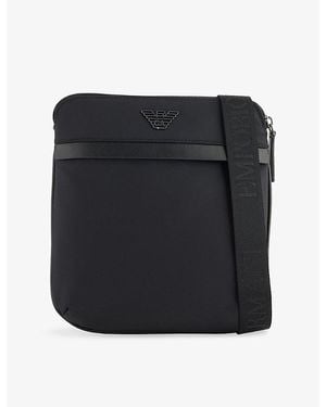 Emporio Armani Flat Woven Cross-Body Bag - Black