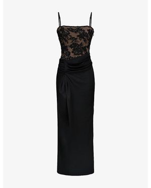 House Of Cb Eliette Embellished Lace Maxi Dress - Black