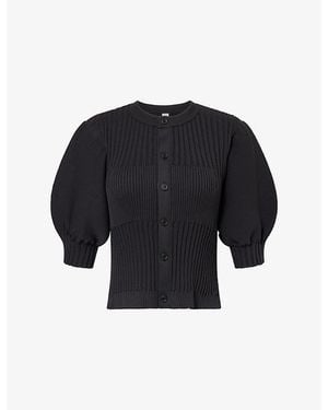 CFCL Balloon-Sleeve Knitted Cardigan - Blue