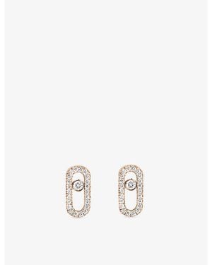 Messika Move Uno 18Ct And 0.16Ct Diamond Stud Earrings - White