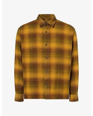 A.PRESSE Vintage Check Flannel Silk Twill Shirt - Yellow