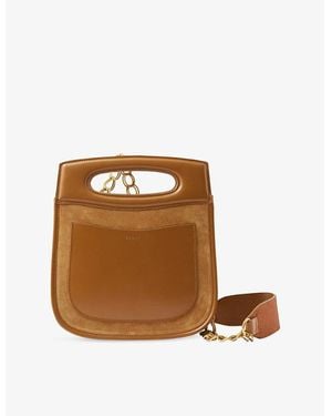 Soeur Cheri Suede And Leather Top-Handle Bag - Brown