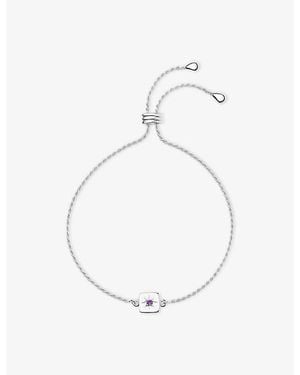 Missoma Birthstone Sterling And Dyed Magnesite Slider Bracelet - White