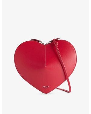 Alaïa Le Coeur Heart-Shaped Leather Cross-Body Bag - Red