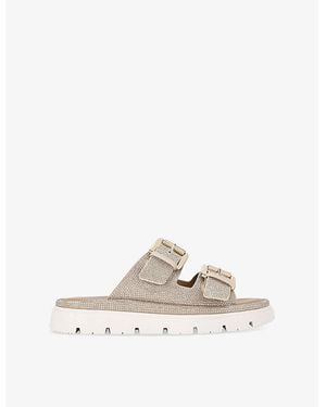 Carvela Kurt Geiger Pavilion Jewel-Embellished Backless Woven Sandals - White