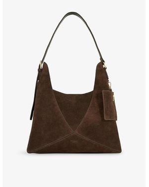 Dune Dearest Suede Hobo Shoulder Bag - Brown
