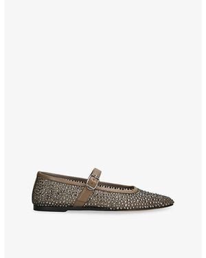 Le Monde Beryl Mary Jane Rhinestone-Embellished Mesh Ballet Flats - Multicolour