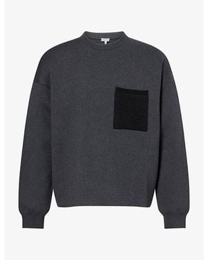 Loewe Tonal Anagram Pocket Knitted Sweater - Blue