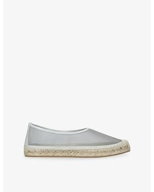 Dear Frances Vespa Mesh And Leather Espadrille Flats - Grey