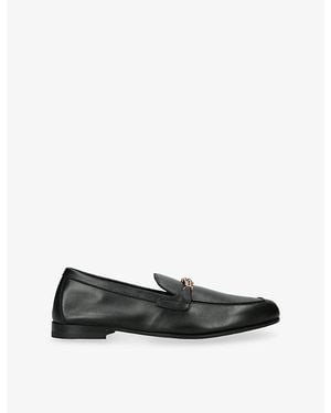 Versace Medusa Chain Leather Loafers - Black