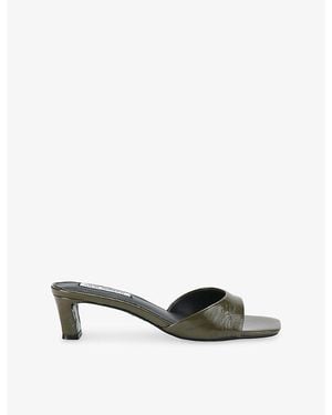 Steve Madden Hints Leather Mules - Green