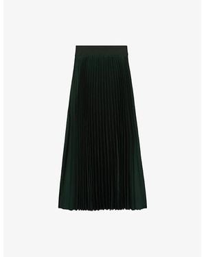 Reiss Seren Pleated Woven Midi Skirt - Black