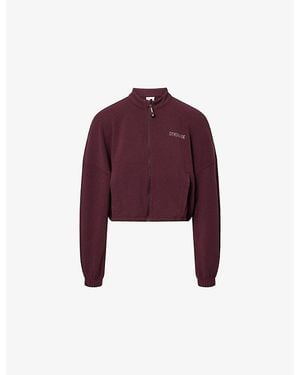 GYMSHARK Waffle Midi Zip-Up Jersey Jacket - Purple