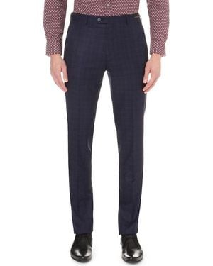 Ted Baker Debonair Checked Wool Pants - Blue
