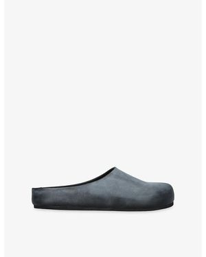Represent Distressed Leather Mules - Blue