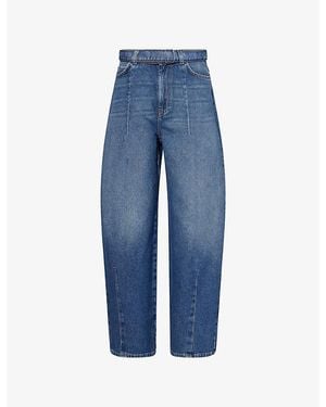 Weekend by Maxmara Baggy Matching-Belt Denim Jeans - Blue