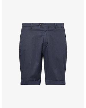 Corneliani Chino Knee-Length Cotton Blend Shorts - Blue