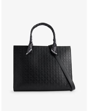 Amiri Geometric-Pattern Leather Tote Bag - Black