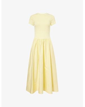 Polo Ralph Lauren A-Line Round-Neck Cotton-Jersey Midi Dresses - Yellow