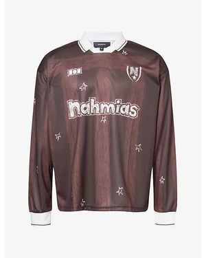 NAHMIAS Scribble Long-Sleeve Jersey Top - Brown