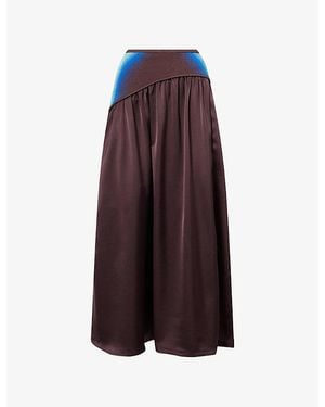 Ph5 Ayu Asymmetric-Waistband Woven Maxi Skirt - Purple