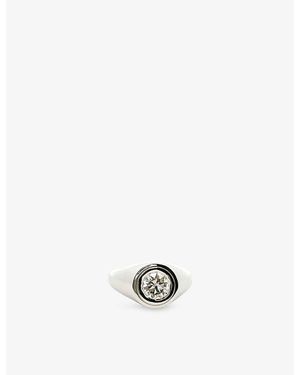 La Maison Du Couturier Skydiamond Crescent Platinum And 0.95Ct Lab-Grown Diamond Ring - Metallic