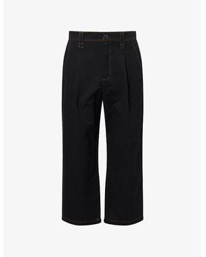 BOUND Workwear Wide-Leg Cotton Trousers - Black