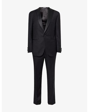 Corneliani Notched-Collar Single-Breasted Wool Tuxedo Suit - Black