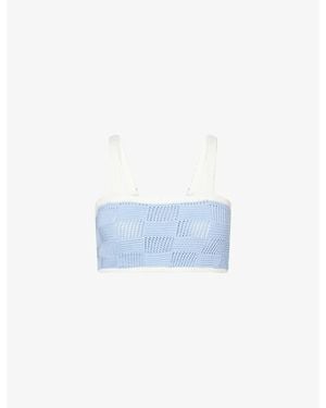 4th & Reckless Yasmin Textured Cotton-Blend Top - Blue