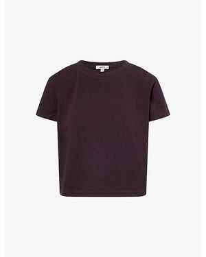 Agolde Adine Shrunken Cotton-Jersey T-Shirt - Purple