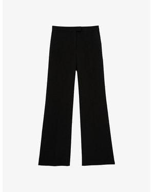 The Kooples Straight-Leg High-Rise Crepe Trousers - Black