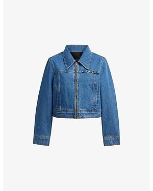 COACH Sculpted C Shrunken Denim Jacket - Blue