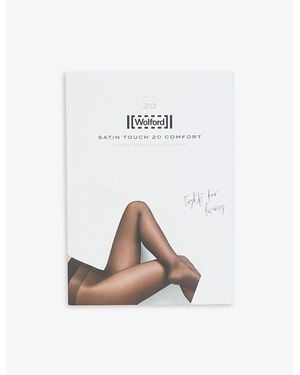 Wolford Satin Touch 20 Brand-Woven Tights - White