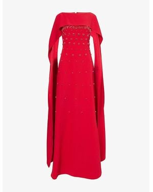 Huishan Zhang Luanne Modest Embellished Woven Gown - Red
