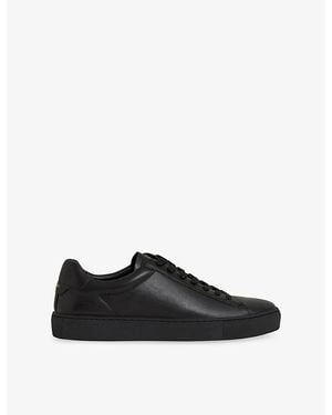 Reiss Finley Leather Trainers - Black