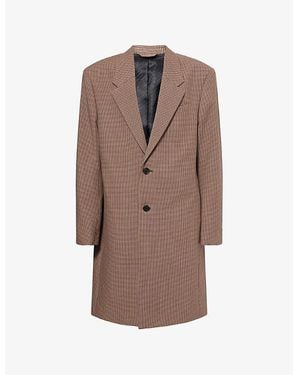 Acne Studios Houndstooth Notched-Lapel Wool Coat - Brown