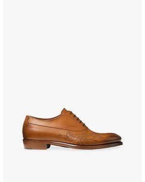 Jimmy Choo Vine Lace-Up Vintage Leather Shoes - Brown