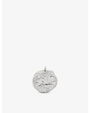 Monica Vinader Goddess Coin Sterling Pendant - White