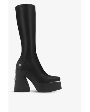 Naked Wolfe Impact Knee-length Platform Boots - Black