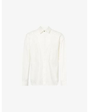 Rick Owens Boxy-Fit Fog-Pocket Cotton Shirt - White