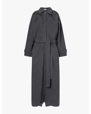 Belle Anna Laurel Cotton-Blend Trench Coat - Gray