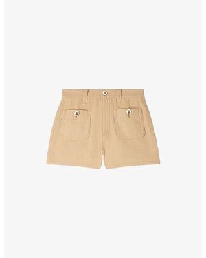 Sandro Side-Pocket Denim Shorts - Natural