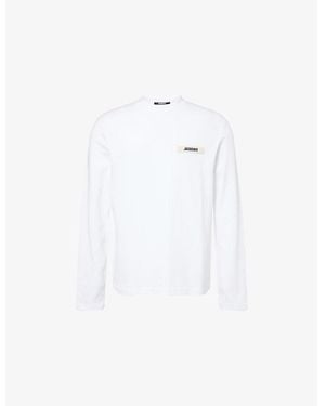 Jacquemus Gros Grain Long-Sleeves Cotton-Jersey T-Shirt - White