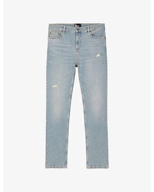 The Kooples Distressed Slim-Fit Stretch-Denim Jeans - Blue