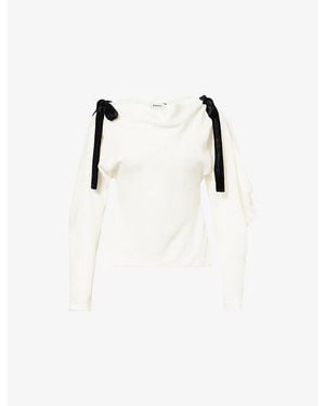 Jonathan Simkhai Marlee Bow-Embellished Woven Top - White