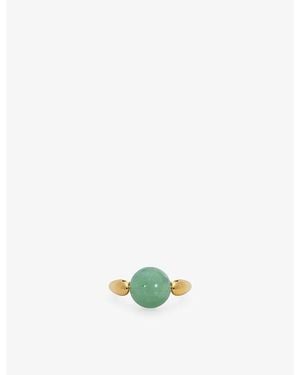 Monica Vinader Kate Young Round 18Ct Vermeil And Aventurine Gemstone Ring - Green