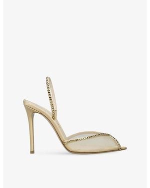 Andrea Wazen Katy 105 Mesh Slingbacks - Metallic